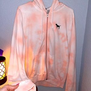 Pink Tye-Dye Zip-Up Jacket
